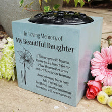 Load image into Gallery viewer, Grey Beautiful Daughter Daffodil If Flowers Grow In Heaven Memorial Grave Side Flower Vase Pot