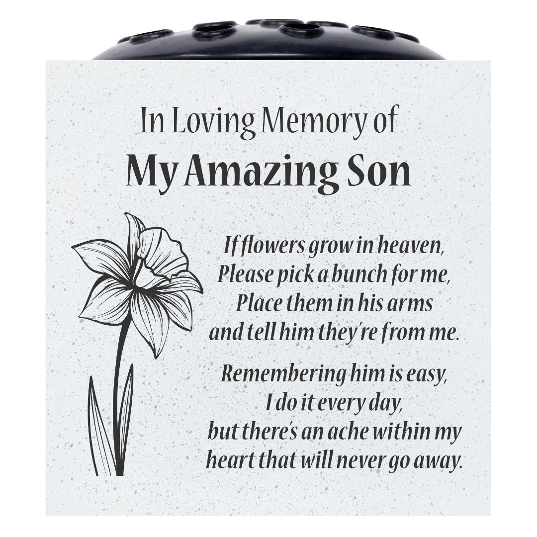 Amazing Son Daffodil If Flowers Grow In Heaven Memorial Grave Side Flower Vase Pot