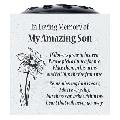 Amazing Son Daffodil If Flowers Grow In Heaven Memorial Grave Side Flower Vase Pot