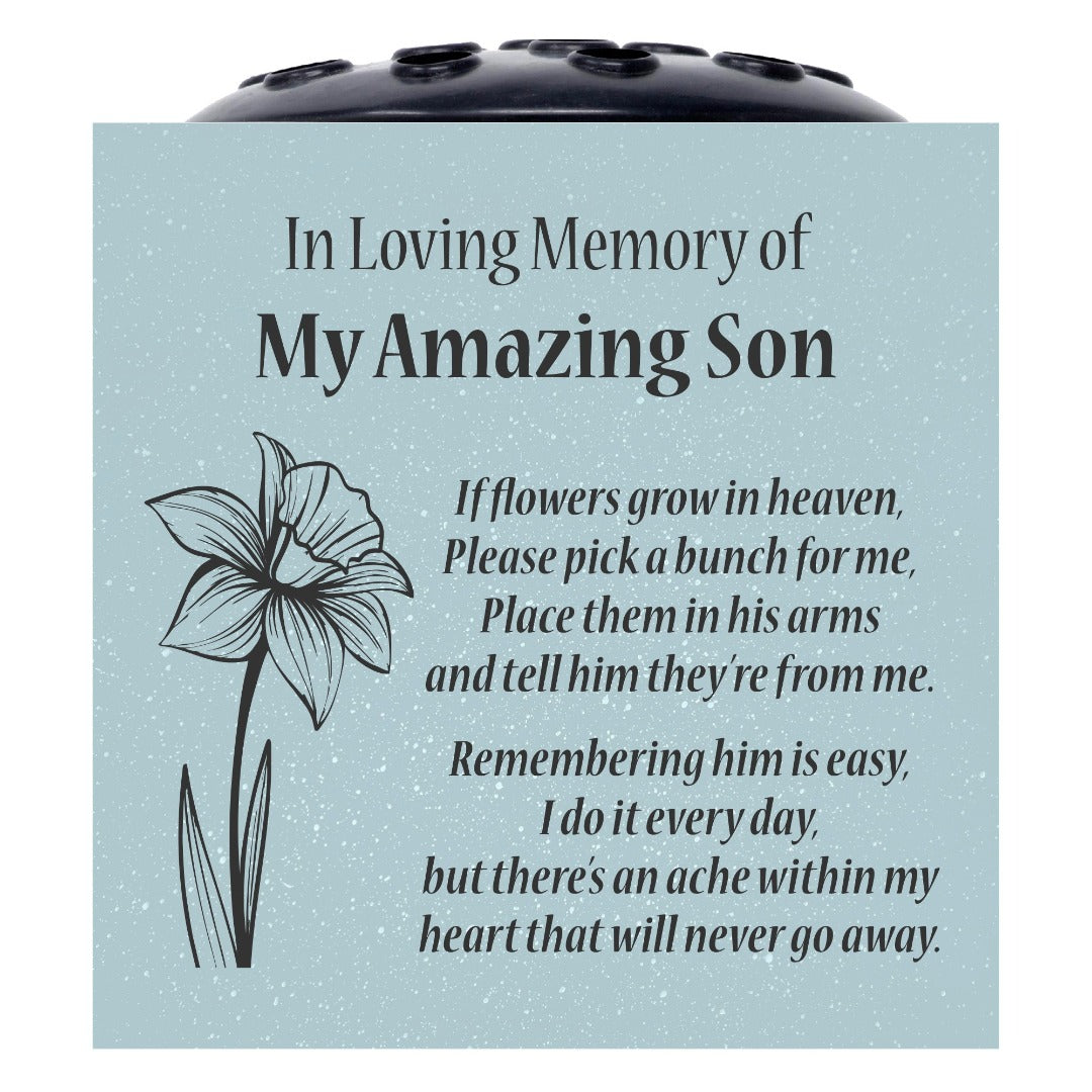 Grey Amazing Son Daffodil If Flowers Grow In Heaven Memorial Grave Side Flower Vase Pot