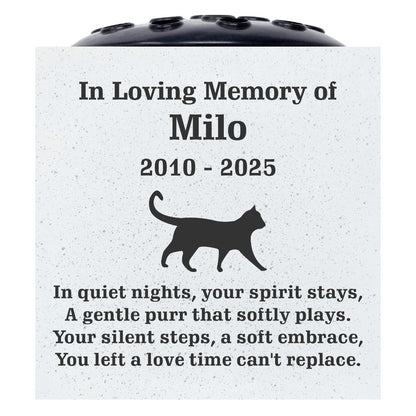 Personalised Custom Pet Cat Walking Feline Memorial Grave Side Flower Vase Pot