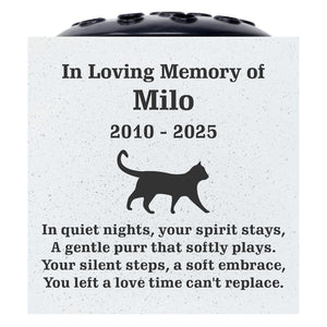 Personalised Custom Pet Cat Walking Feline Memorial Grave Side Flower Vase Pot
