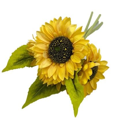 Sunflower Hand Tie 4 heads Bouquet Graveside Memorial Flower Arrangement