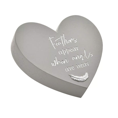 Feather Appear Heart Memorial Plaque Memory Tribute Graveside Garden Ornament