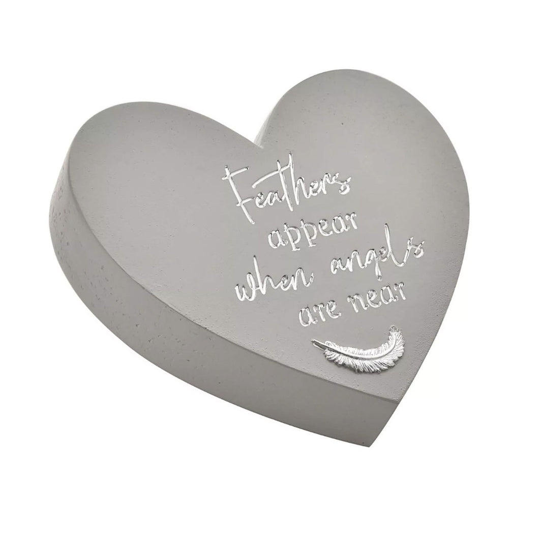 Feather Appear Heart Memorial Plaque Memory Tribute Graveside Garden Ornament