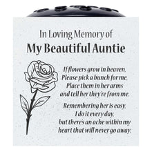 Load image into Gallery viewer, Beautiful Auntie Rose If Flowers Grow In Heaven Memorial Grave Side Flower Vase Pot