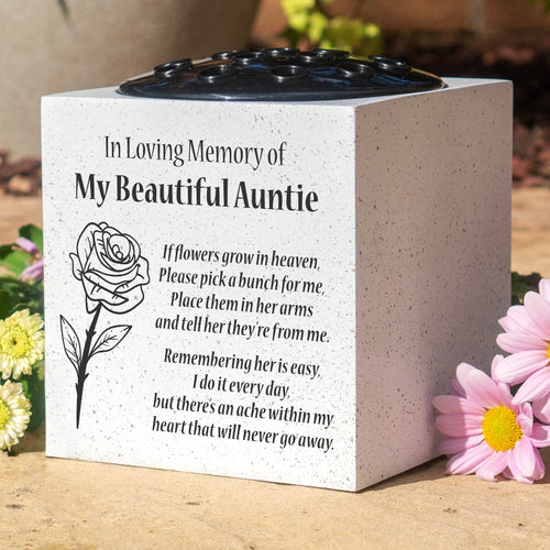 Beautiful Auntie Rose If Flowers Grow In Heaven Memorial Grave Side Flower Vase Pot