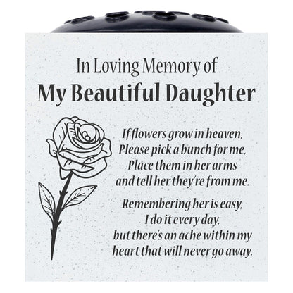 Beautiful Daughter Rose If Flowers Grow In Heaven Memorial Grave Side Flower Vase Pot