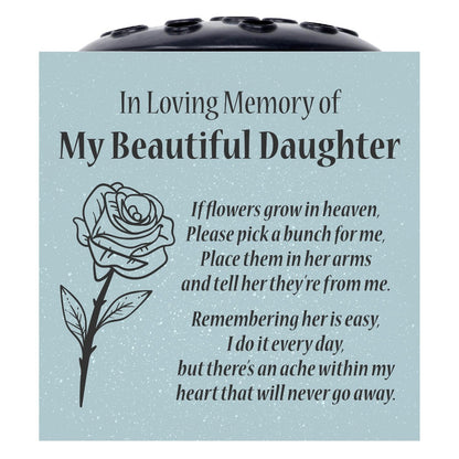 Grey Beautiful Daughter Rose If Flowers Grow In Heaven Memorial Grave Side Flower Vase Pot