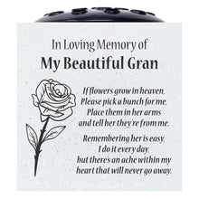 Load image into Gallery viewer, Beautiful Gran Rose If Flowers Grow In Heaven Memorial Grave Side Flower Vase Pot