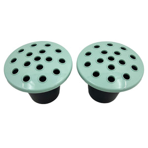 Set of 2 Memorial Grave Vases and Artificial Flowers Plastic Pot Insert Liner Floral Holders For Cemetery Headstone Mint