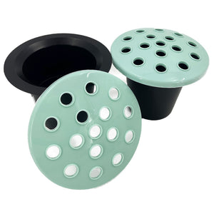 Set of 2 Memorial Grave Vases and Artificial Flowers Plastic Pot Insert Liner Floral Holders For Cemetery Headstone Mint