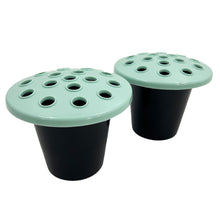 Load image into Gallery viewer, Set of 2 Memorial Grave Vases and Artificial Flowers Plastic Pot Insert Liner Floral Holders For Cemetery Headstone Mint