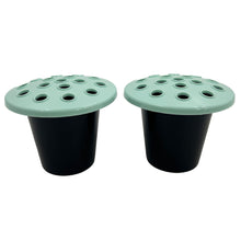 Load image into Gallery viewer, Set of 2 Memorial Grave Vases and Artificial Flowers Plastic Pot Insert Liner Floral Holders For Cemetery Headstone Mint