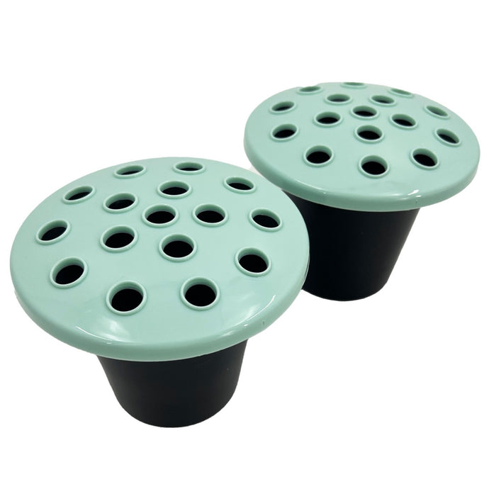 Set of 2 Memorial Grave Vases and Artificial Flowers Plastic Pot Insert Liner Floral Holders For Cemetery Headstone Mint