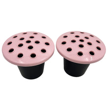 Load image into Gallery viewer, Pink Set of 2 Memorial Grave Vases and Artificial Flowers Plastic Pot Insert Liner Floral Holders For Cemetery Headstone