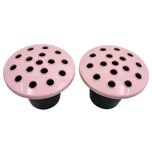 Pink Set of 2 Memorial Grave Vases and Artificial Flowers Plastic Pot Insert Liner Floral Holders For Cemetery Headstone