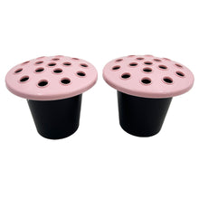 Load image into Gallery viewer, Pink Set of 2 Memorial Grave Vases and Artificial Flowers Plastic Pot Insert Liner Floral Holders For Cemetery Headstone