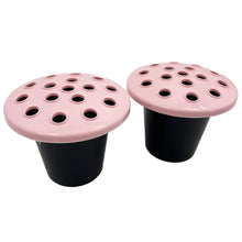Load image into Gallery viewer, Pink Set of 2 Memorial Grave Vases and Artificial Flowers Plastic Pot Insert Liner Floral Holders For Cemetery Headstone