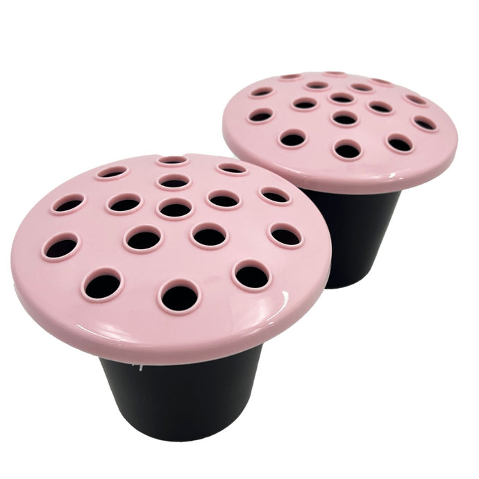 Pink Set of 2 Memorial Grave Vases and Artificial Flowers Plastic Pot Insert Liner Floral Holders For Cemetery Headstone