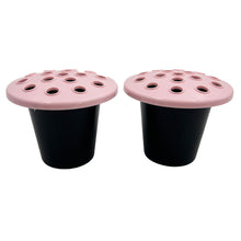 Load image into Gallery viewer, Pink Set of 2 Memorial Grave Vases and Artificial Flowers Plastic Pot Insert Liner Floral Holders For Cemetery Headstone