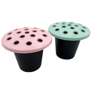 Pink and Mint Set of 2 Memorial Grave Vases and Artificial Flowers Plastic Pot Insert Liner Floral Holders For Cemetery Headstone