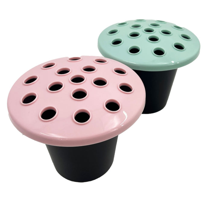 Pink and Mint Set of 2 Memorial Grave Vases and Artificial Flowers Plastic Pot Insert Liner Floral Holders For Cemetery Headstone