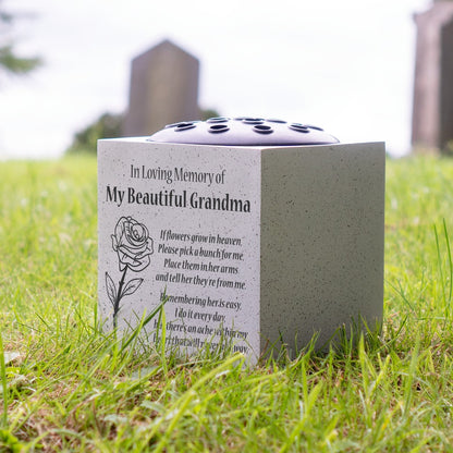 Beautiful Grandma Rose If Flowers Grow In Heaven Memorial Grave Side Flower Vase Pot