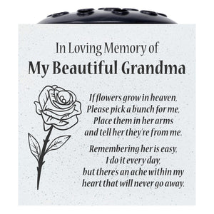 Beautiful Grandma Rose If Flowers Grow In Heaven Memorial Grave Side Flower Vase Pot