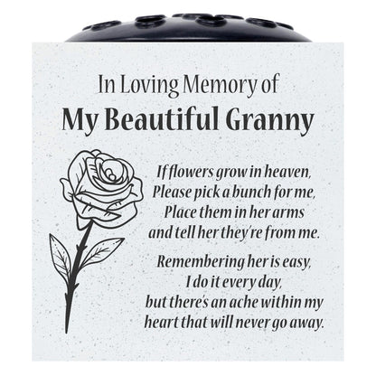 Beautiful Granny Rose If Flowers Grow In Heaven Memorial Grave Side Flower Vase Pot