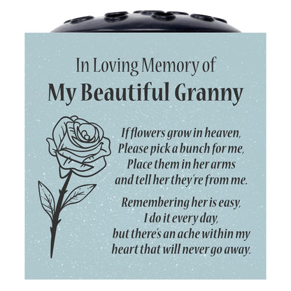 Grey Beautiful Granny Rose If Flowers Grow In Heaven Memorial Grave Side Flower Vase Pot