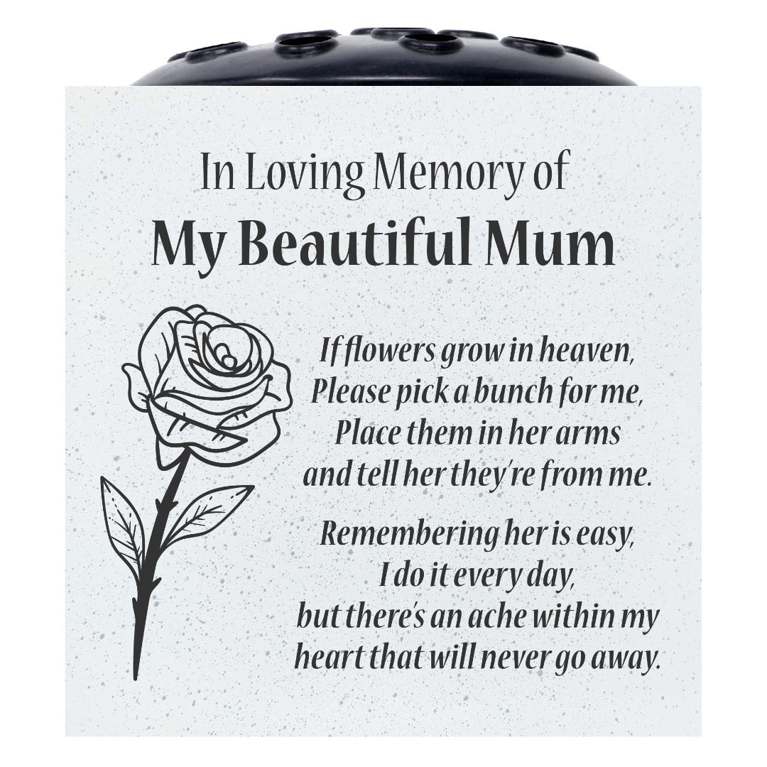 Beautiful Mum Rose If Flowers Grow In Heaven Memorial Grave Side Flower Vase Pot