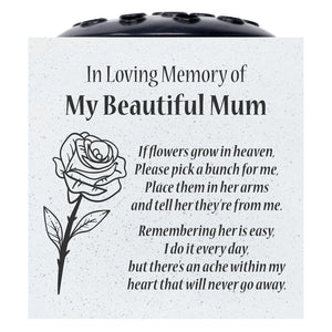 Beautiful Mum Rose If Flowers Grow In Heaven Memorial Grave Side Flower Vase Pot