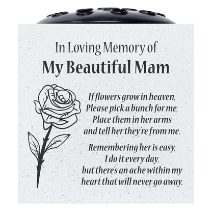 Beautiful Mam Rose If Flowers Grow In Heaven Memorial Grave Side Flower Vase Pot