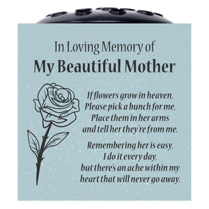 Grey Beautiful Mother Rose If Flowers Grow In Heaven Memorial Grave Side Flower Vase Pot