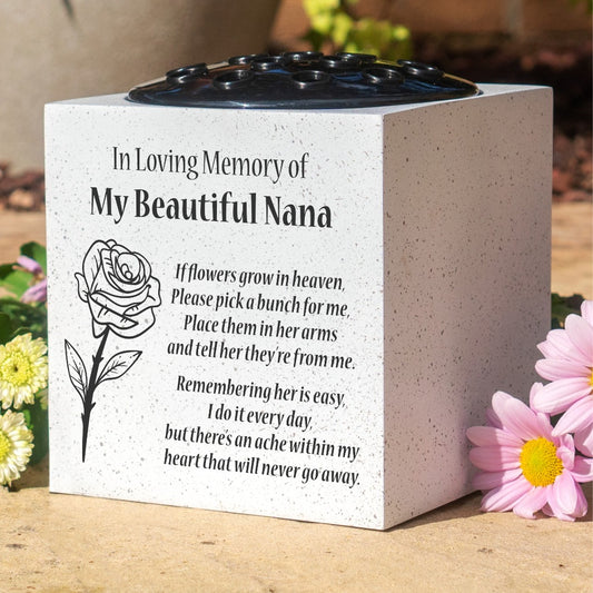 Beautiful Nana Rose If Flowers Grow In Heaven Memorial Grave Side Flower Vase Pot