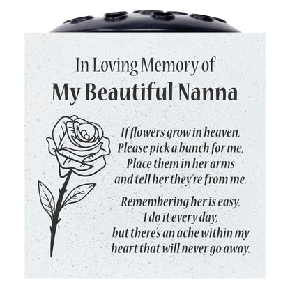 Beautiful Nanna Rose If Flowers Grow In Heaven Memorial Grave Side Flower Vase Pot