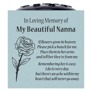 Grey Beautiful Nanna Rose If Flowers Grow In Heaven Memorial Grave Side Flower Vase Pot