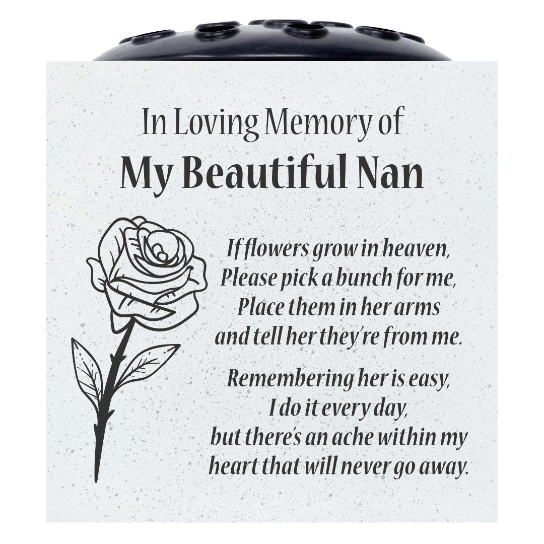 Beautiful Nan Rose If Flowers Grow In Heaven Memorial Grave Side Flower Vase Pot