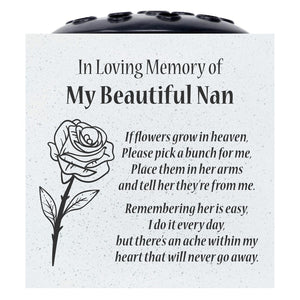 Beautiful Nan Rose If Flowers Grow In Heaven Memorial Grave Side Flower Vase Pot