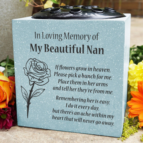 Grey Beautiful Nan Rose If Flowers Grow In Heaven Memorial Grave Side Flower Vase Pot
