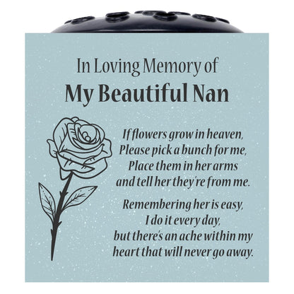 Grey Beautiful Nan Rose If Flowers Grow In Heaven Memorial Grave Side Flower Vase Pot