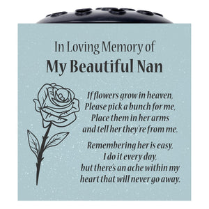 Grey Beautiful Nan Rose If Flowers Grow In Heaven Memorial Grave Side Flower Vase Pot