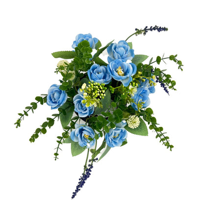 Blue Rose Artificial Flower Graveside Cemetery Memorial Grave Floral Arrangement
