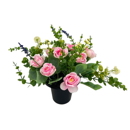 Pink Rose Artificial Flower Graveside Cemetery Memorial Grave Floral Arrangement