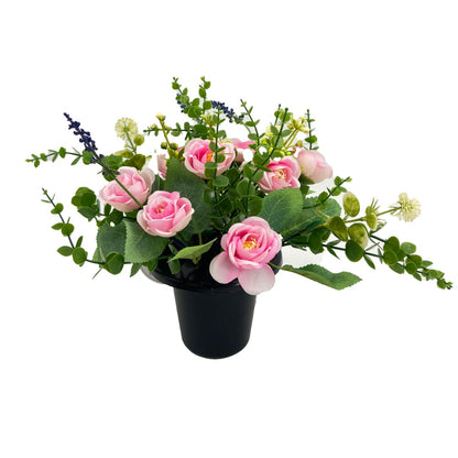 Pink Rose Artificial Flower Graveside Cemetery Memorial Grave Floral Arrangement