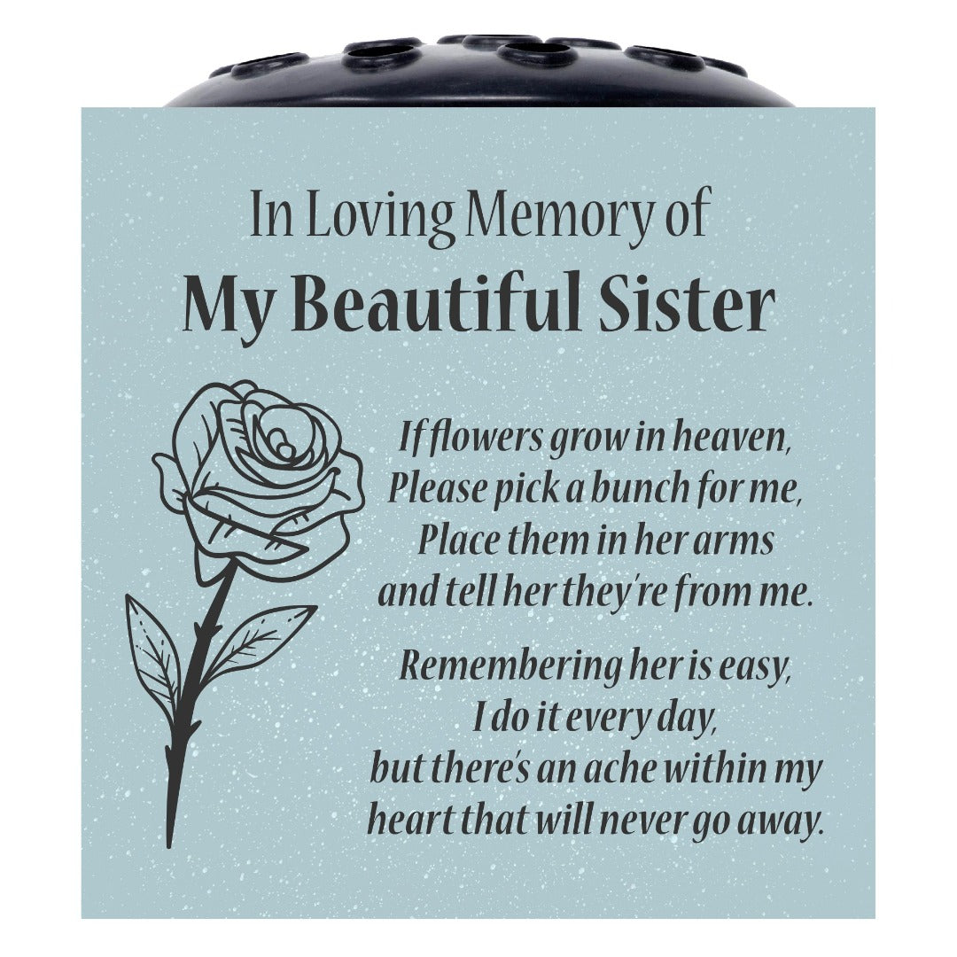 Grey Beautiful Sister Rose If Flowers Grow In Heaven Memorial Grave Side Flower Vase Pot