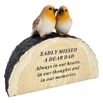 Special Dad Graveside Memorial Robin Bird Grave Plaque Ornament Decoration Sadly Missed