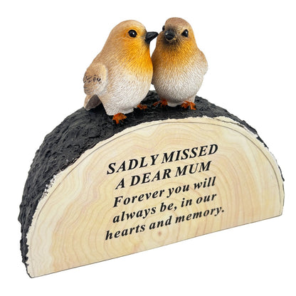 Special Mum Graveside Memorial Robin Bird Grave Plaque Ornament Decoration Sadly Missed