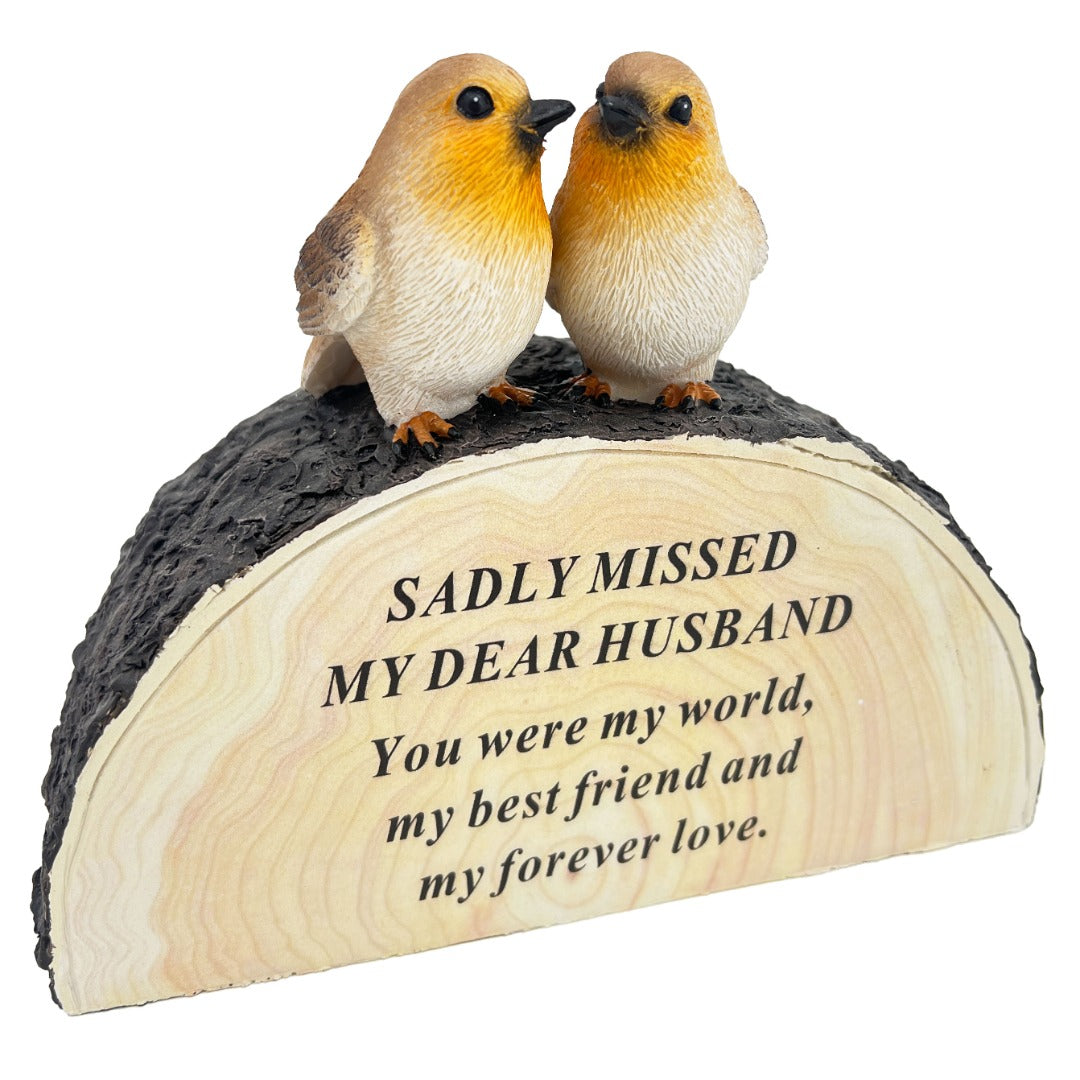 Special Husband Graveside Memorial Robin Bird Grave Plaque Ornament Decoration Sadly Missed